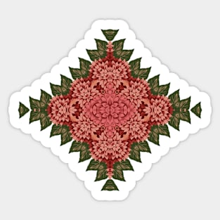 Floral Tropical Mandala On Black Sticker